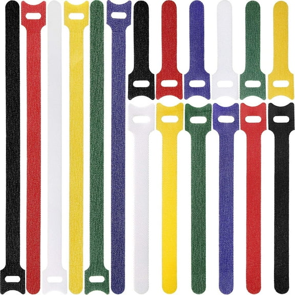 120 Pieces Reusable Fastening Cable Ties Cable Fastener Straps 3, 6, 10 Inch Multi-Purpose Adjustable Hook and Loop Cord Ties Nylon Cord Wire Organizer for Tying Wires (Mixed Color)