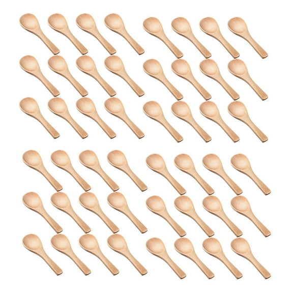 120 Pieces Small Wooden Spoons Mini Nature Wooden Spoons Mini Tasting Spoons Condiments Salt Spoons for Kitchen Cooking