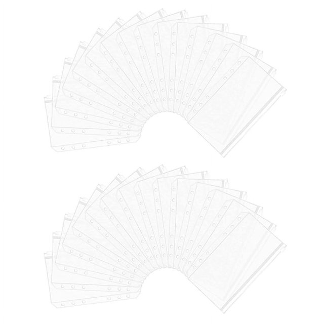 120 Pieces of A6 Size 6Hole Binder Pocket Translucent Plastic Binder