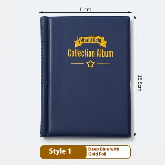 120-Pocket Coin Collection Book, Display Storage Case for Coins, Pennies, Bills, Tokens & Badges