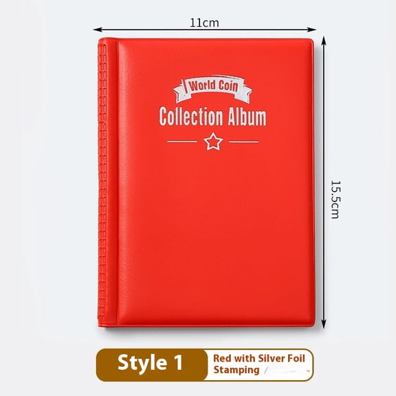 120 Pockets Archival Quality Coin Collection Book for Collector Holder Display Storage Case,Collecting Sleeves Organizer Supplies for Coins,Pennies,Quarters,Badges