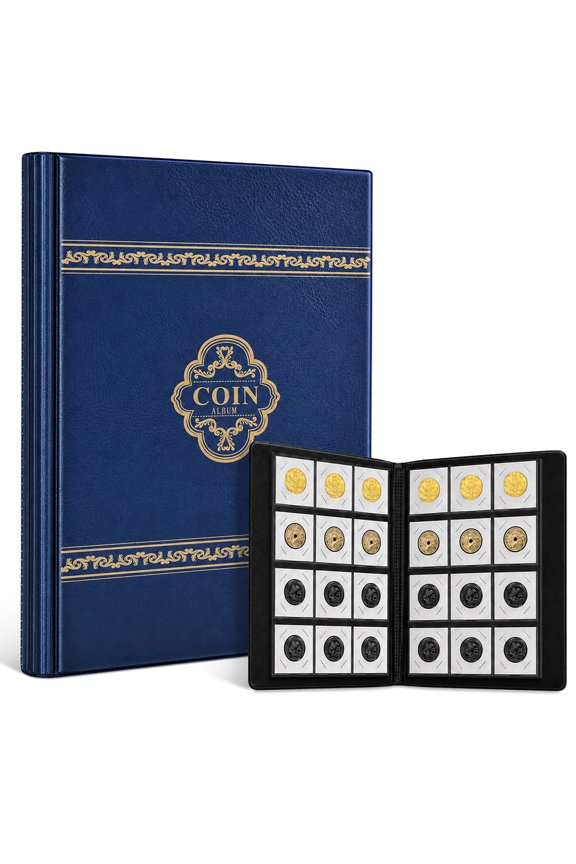 120 Pockets Coin Flip Holder Albums, 2x2 inches Coin Storage Books for Coin Cardboard Collection Holders, Collection Book Sleeves Supplies for Collectors- Multicolored(Coin Flips not Included)