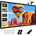 thumbnail image 1 of 120" Portable Projector Screen | Indoor/Outdoor 16:9 Wrinkle-Free Movie Screen | Front/Rear Projection for Home Theater & Backyard Movies, 1 of 12