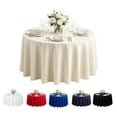 thumbnail image 1 of 120" Round Polyester Tablecloth Ivory- 1pc. for Home décor, Weddings, Party events, or Restaurants., 1 of 6