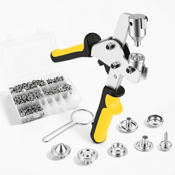 120 Set Snap Fastener Tool Kit with 460 15mm Stainless Steel Snaps
