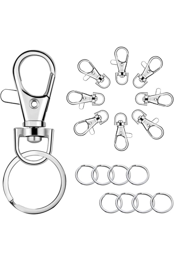 120 Sets 25MM 30MM Key Rings Metal Keychain Rings with Jump Rings Screws Split Keyrings Home Office Decor Make Your Own Key Ring Bulk - 30mm