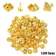thumbnail image 1 of 120 Sets Iron Lapel Pin Backs Tie Tack Pin Brooch Findings Golden Tray: 4.5mm 12mm Pin: 1mm, 1 of 1