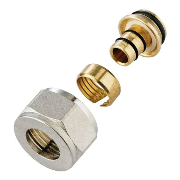 120 Sets Of Reliable Underfloor Heating Manifold Connectors For 16Mm Pipework Nickel Plated For Enhanced Longevity