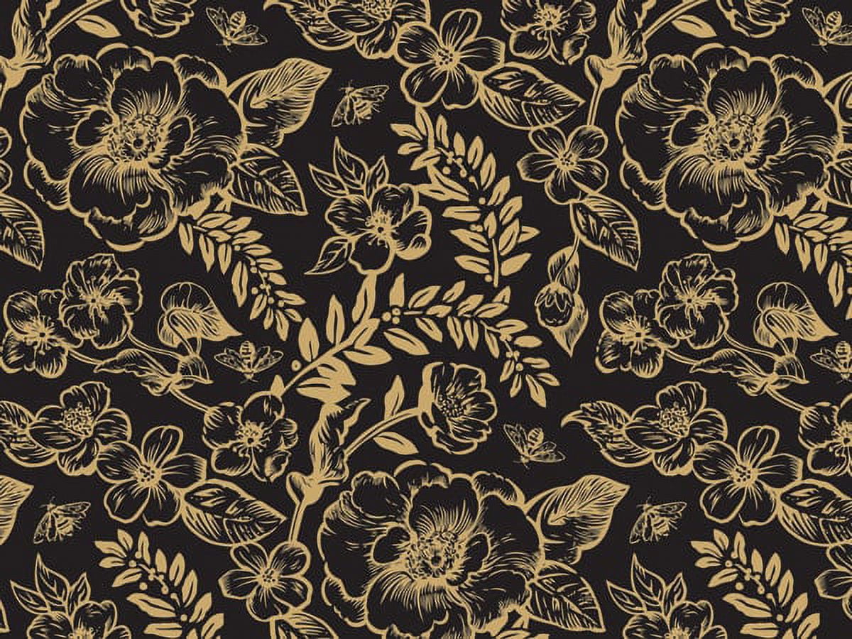 120 Sheet, Timeless Floral Black Tissue Paper, 20X30", Bulk Pack for Holiday, Seasonal Event, Party Celebration, Made in USA