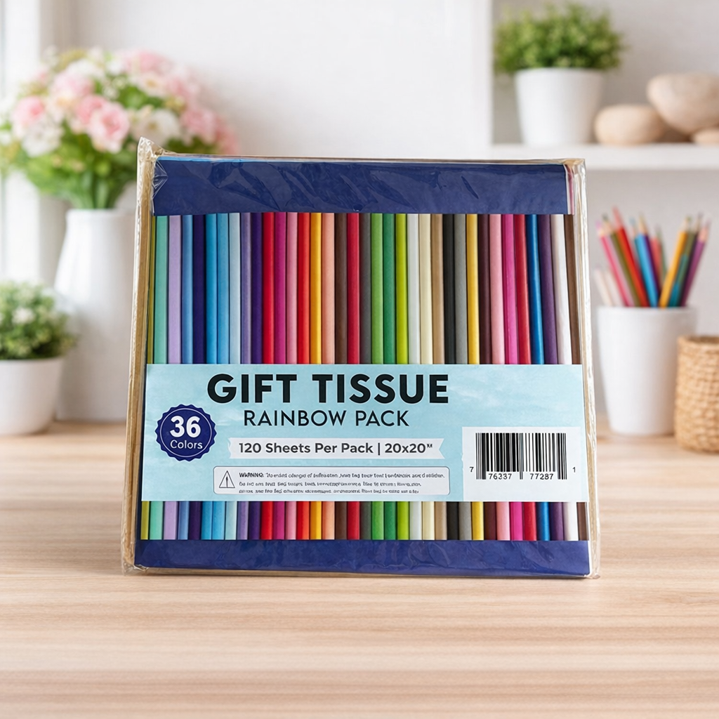 Assorted Colors Gift Tissue Paper Set, 120 Sheets