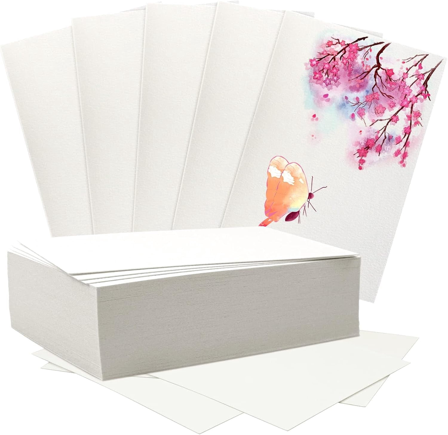 120 Sheets 5x7 Inch Watercolor Paper Bulk, 140lb/300 GSM Cotton Cold Pres White Paper Cards for Kids Students Artists Drawing Painting