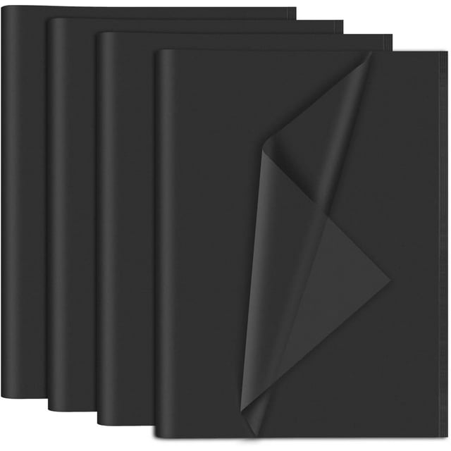 120 Sheets Black Tissue Paper 14 x 20 Inches Black Wrapping Tissue Paper Bulk Black Wrap Paper