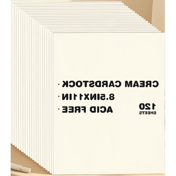 120 Sheets Cream Card Stock Paper 8.5x11, 65lb Thick Cardstock for Printing, Card Making, Crafts and Projects