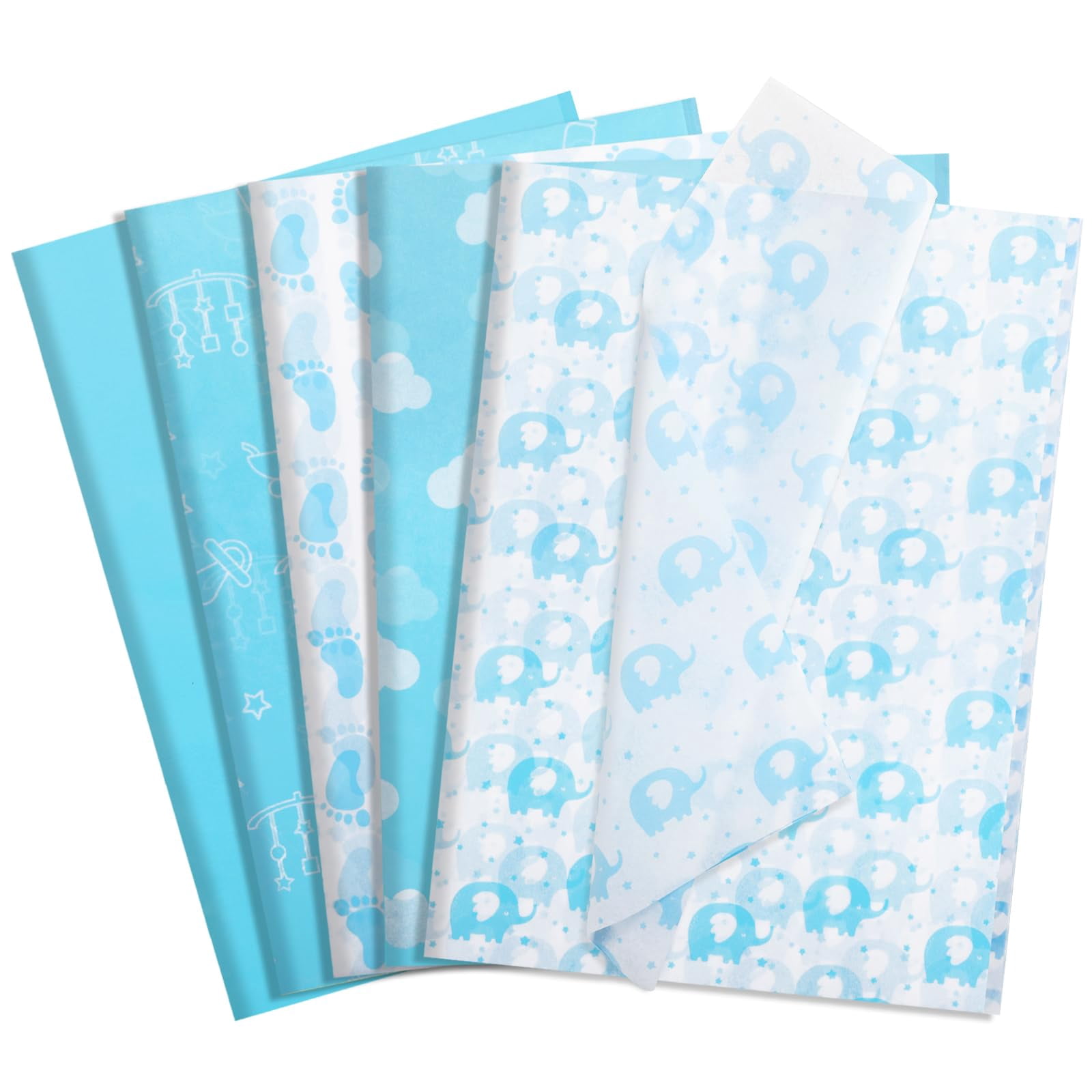 120 Sheets Tissue Paper 14x20",for Wedding,Baby Shower,Mother's Day,DIY Crafts,8 Designs(Blue Baby Shower,Blue Floral,Gold,Pink,Pink Baby Shower,Sage Green,Sage/Beige,White/Gold Thank You)