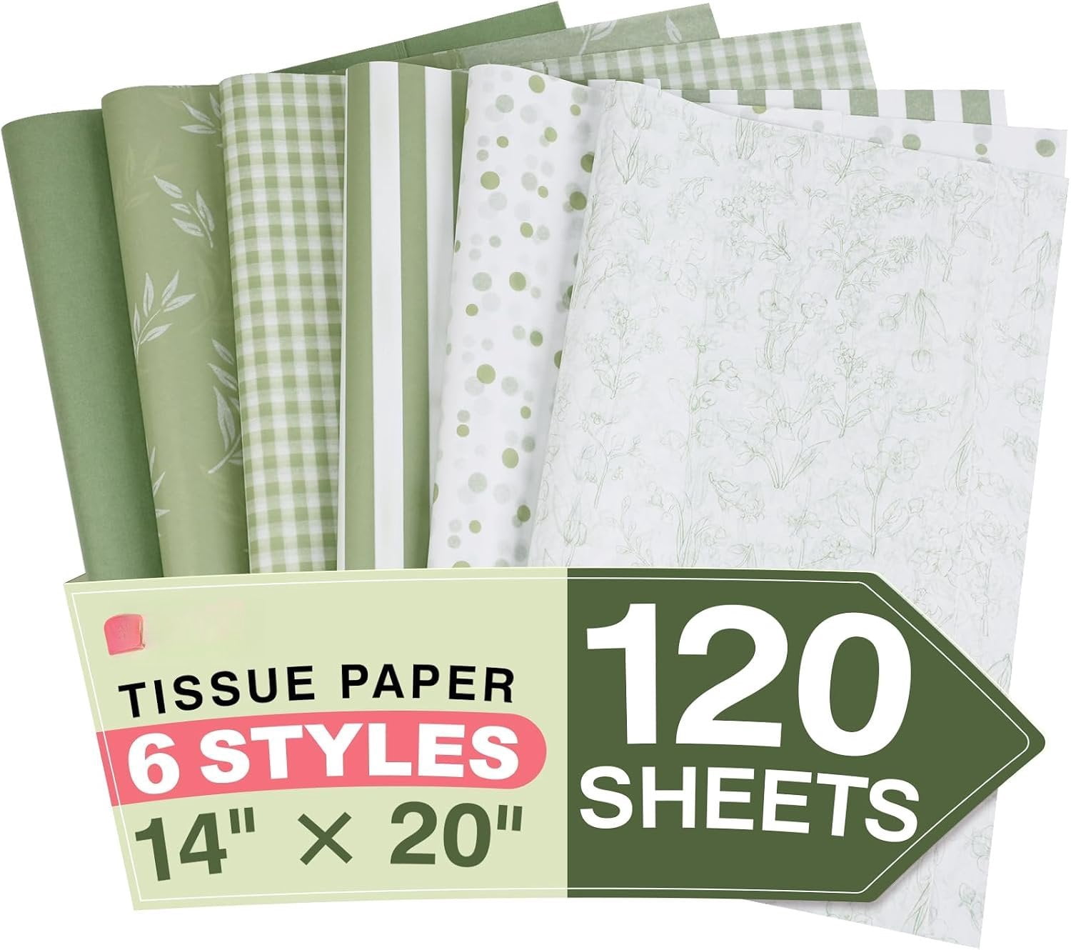 Orgamic Sheets Paper 120 Sheets Tissue Paper, 6 Styles 14