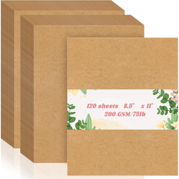 120 Sheets Tivkeber Kraft Cardstock, 8.5 x 11 Inch Letter Size Thick Paper for Craft Projects, DIY Cards Making (Brown)