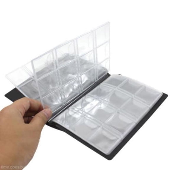 For 120 Slots Coin Collection Album Book, Penny Collecting Holder Pockets Storage for Tokens Badges, Portable Lightweight Display Book for Collectors, 10 Pages 12 Slots Each, 150x110mm