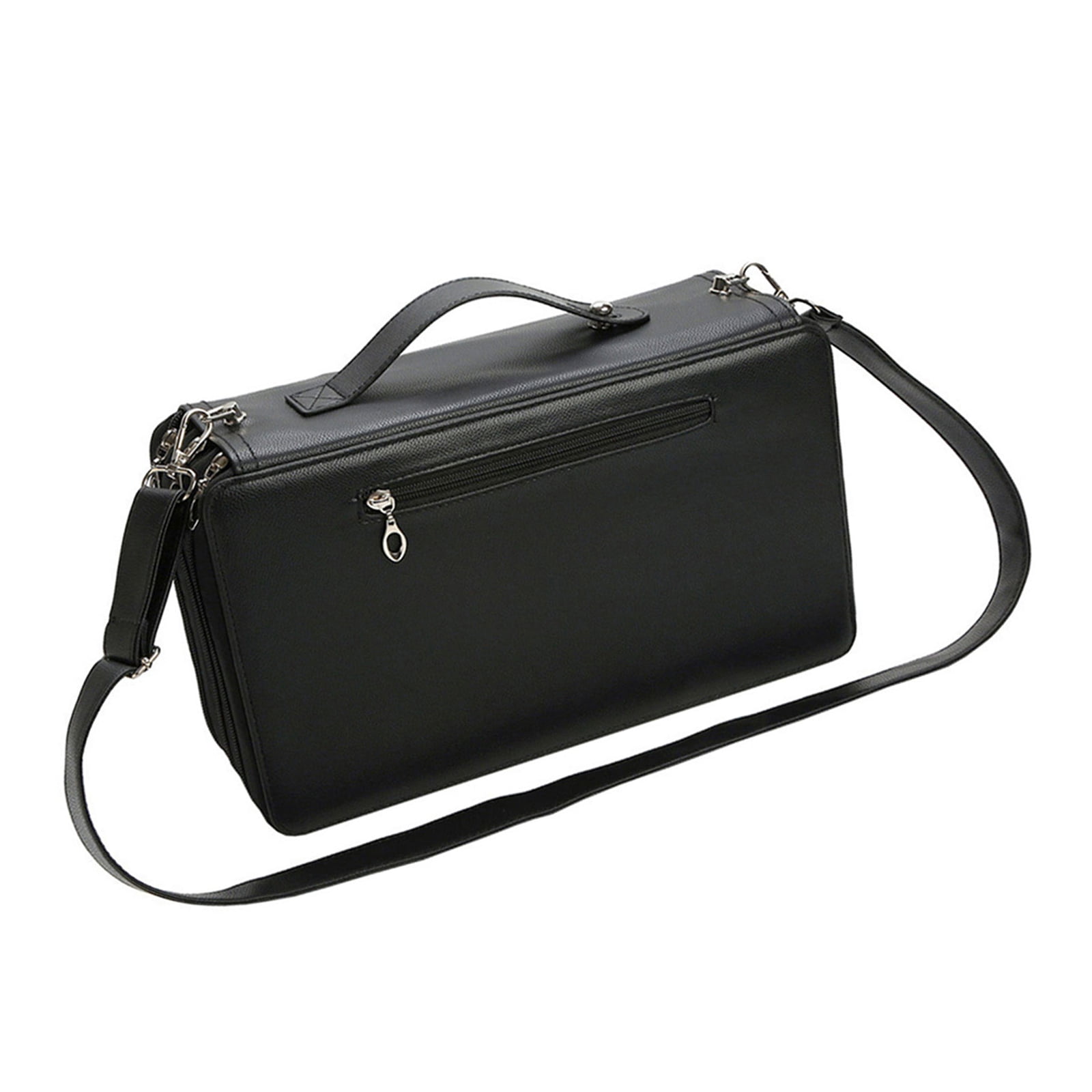 120 Slots Leather Marker Case with Shoulder Strap Large Capacity Multi-layer Markers Holder Carrying Bag for Paint Brush