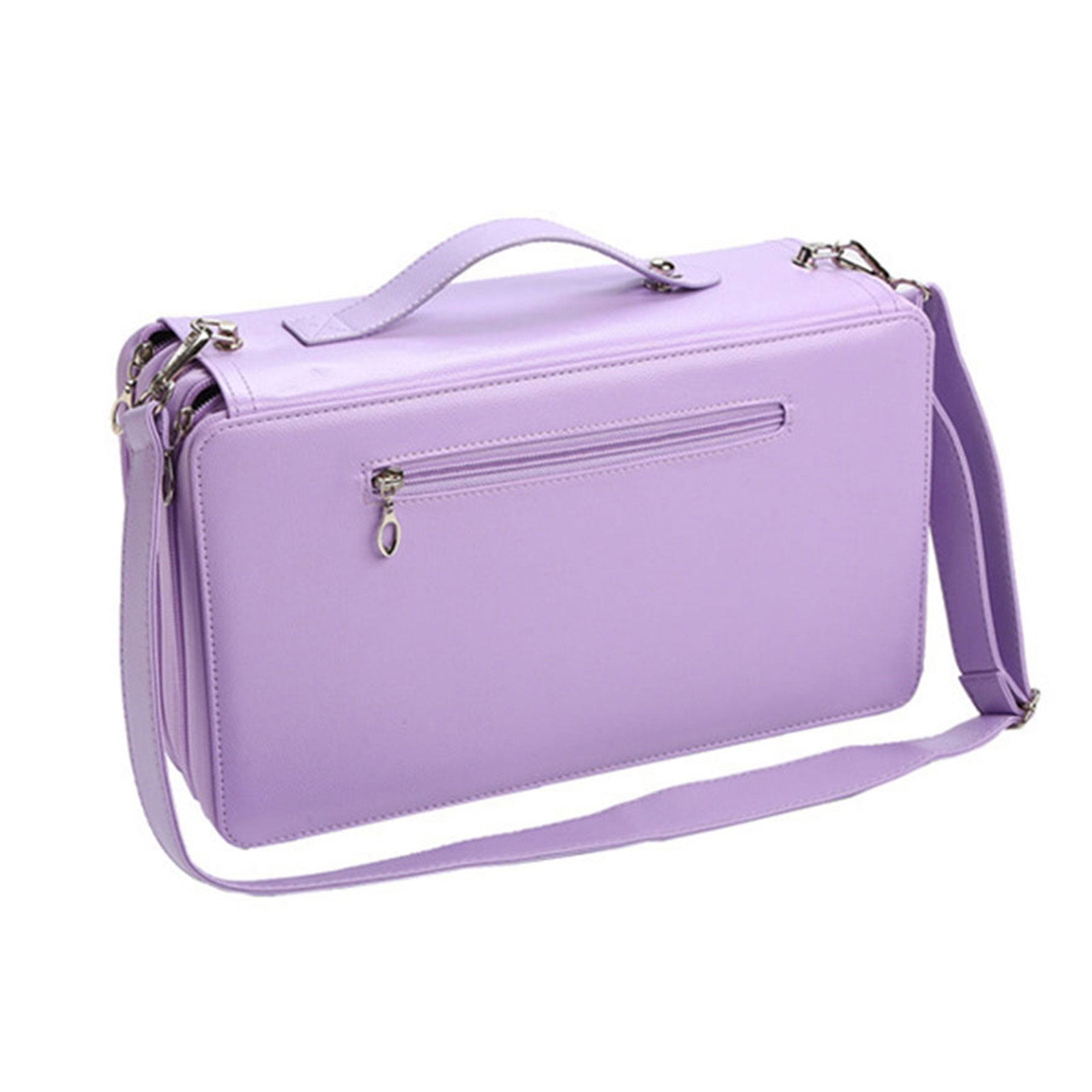 120 Slots Leather Marker Case with Shoulder Strap Large Capacity Multi-layer Markers Holder Carrying Bag for Paint Brush
