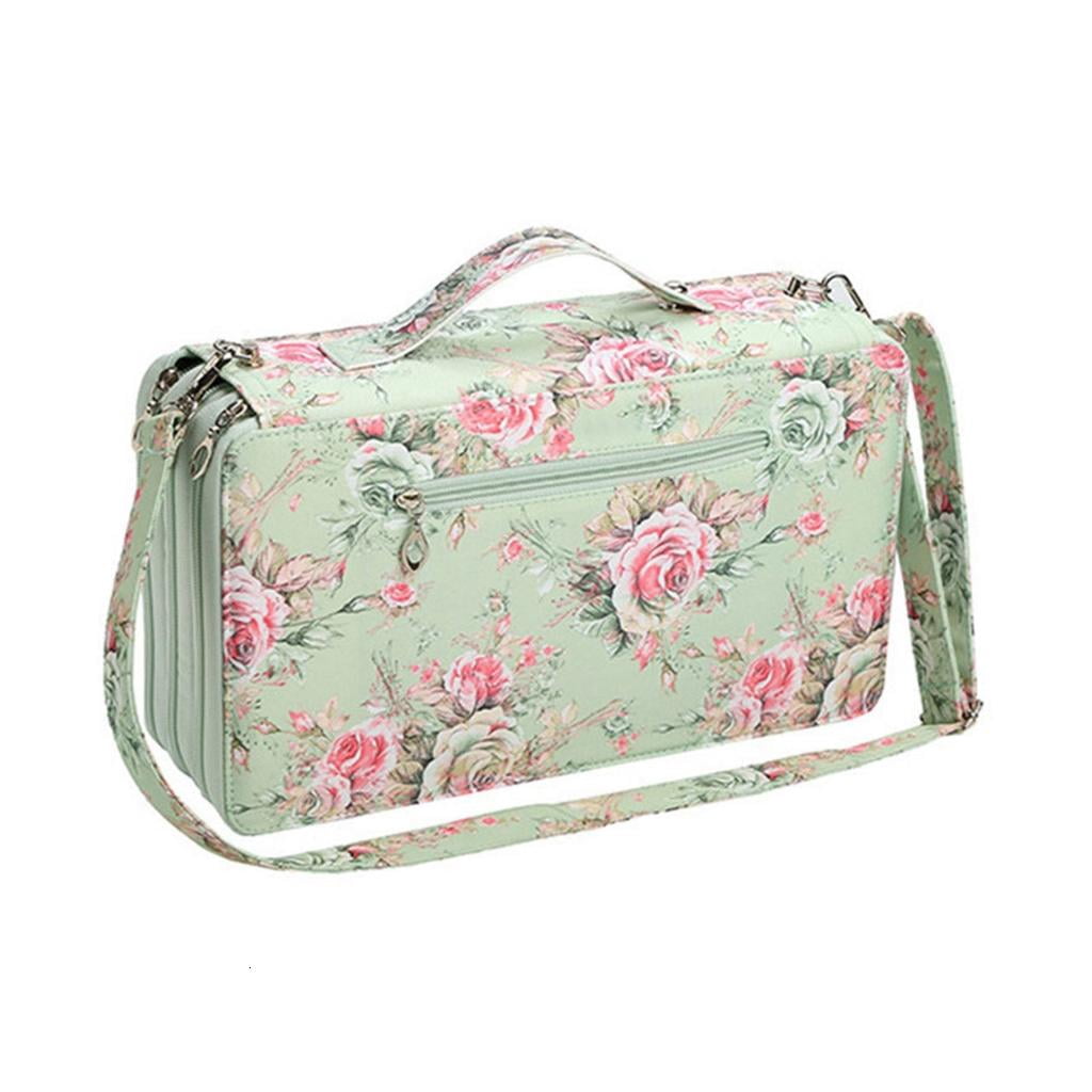 120 Slots Marker Case with Shoulder Strap1eatherMarker Organizers Carrying Bag