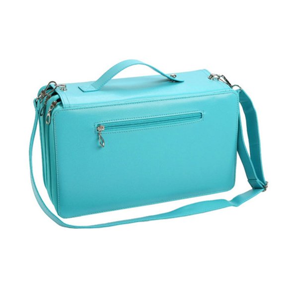 120 Slots1eatherMarker Case with Shoulder Strap Large Capacity Multi-layer Markers Holder Carrying Bag for Paint Brush