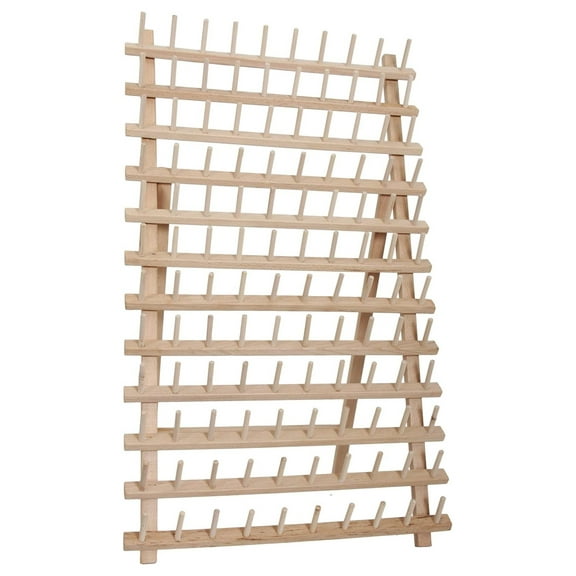 120 Spool Cone Wood Thread Rack | Made of Hardwood, Sturdy, Freestanding or Wall Mount | Organizer Storage