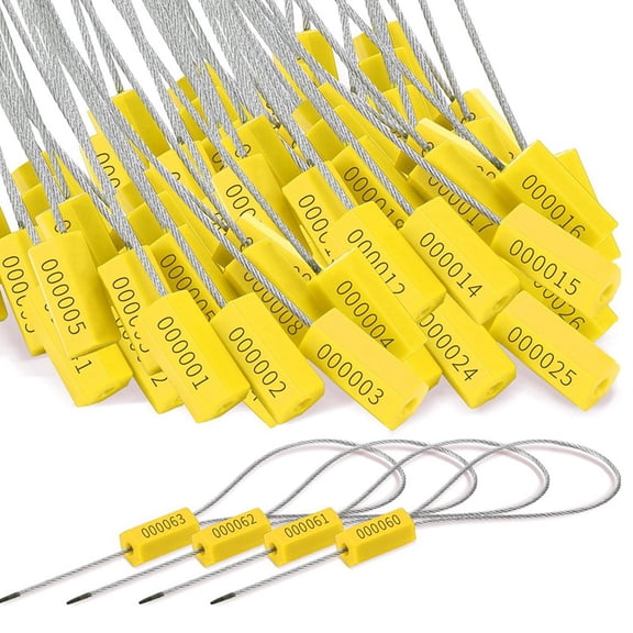 120 Steel Cable Seals Metal Security Seal Numbered Metal Truck Trailer Seals Security Tags Tamper Evident Tags,Yellow