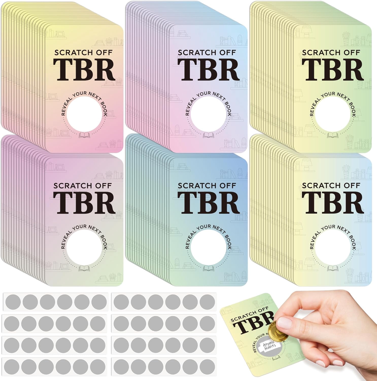 120 TBR DIY Scratch Off Cards 240 Stickers for Reader Book Lover ...