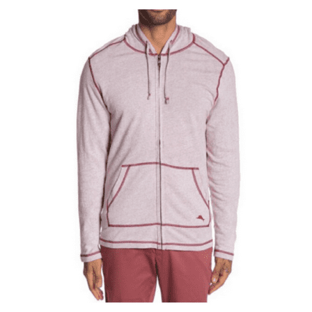 $120 Tommy Bahama Sea Spray Zip Front Hoodie Cotton Plum Raisin size M