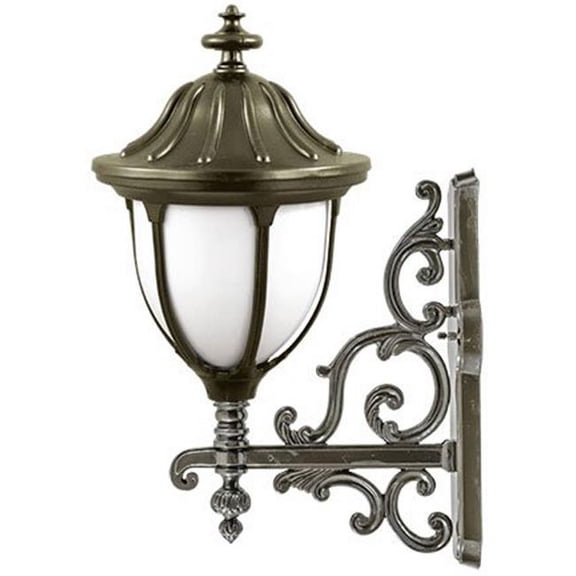 120 V Incandescent Showcase Wall Fixture with Decorative Arm & Durable Cast Aluminum Construction, Black, Bronze & Verde Green