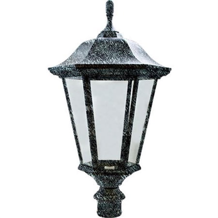 120 V Large Post Top Fixture with Clear Glass Incandescent & Pre-Wired, Black & Verde Green
