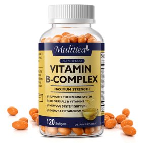 Vitamin B Complex Capsule with Vitamin C & Folic Acid, B Complex Vitamins for Women and Men,120 CT