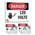 thumbnail image 1 of 120 Volts OSHA Danger Vinyl Decal Label 7 Inch x 5 Inch - 10 Pack, 1 of 6