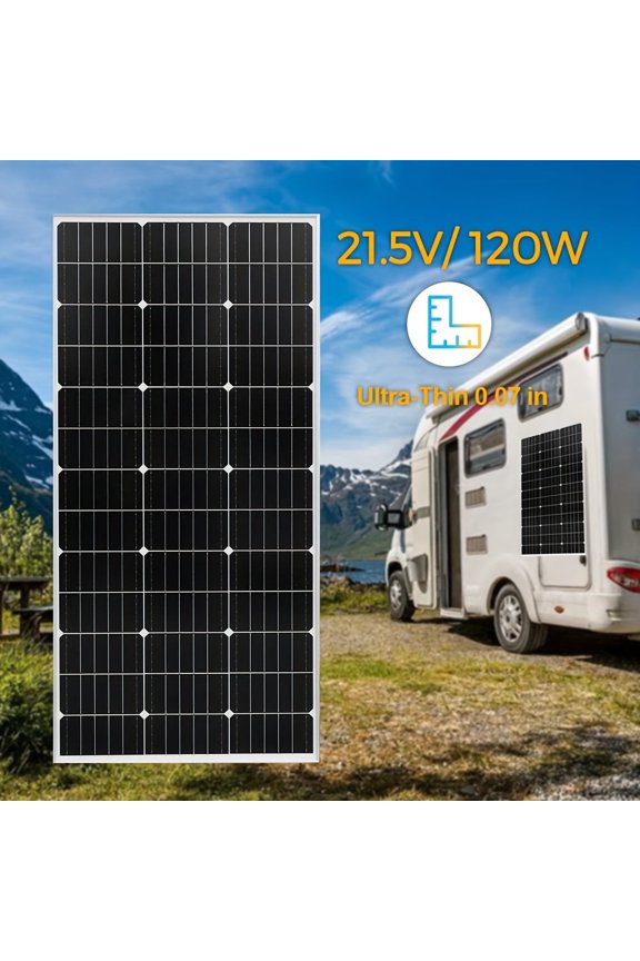 120 Watt High Efficiency Monocrystalline Solar Panel Module PV Charger for RV Battery Boat Caravan and Other Off-Grid Applications