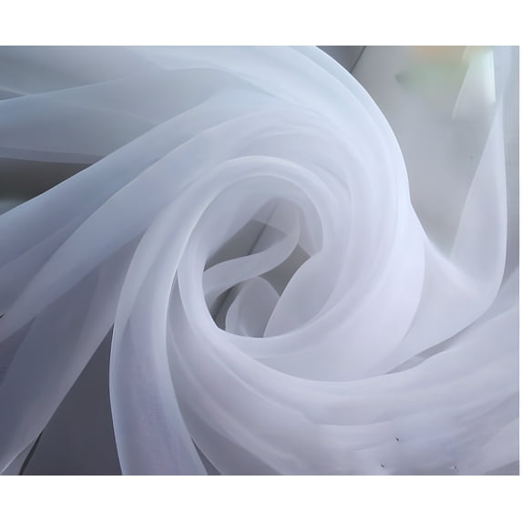 120" Wide (10ft Wide) x 10 Yards - White Sheer Voile Chiffon Fabric - Sedona DESIGNZ Brand Perfect for Draping Panels and Masking for Weddings & Events