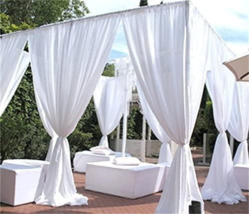 120" Wide (10ft Wide) x 120 Yards Roll - Sheer Voile Chiffon Fabric - Perfect for Draping Panels and Masking for Weddings & Events - WHITE