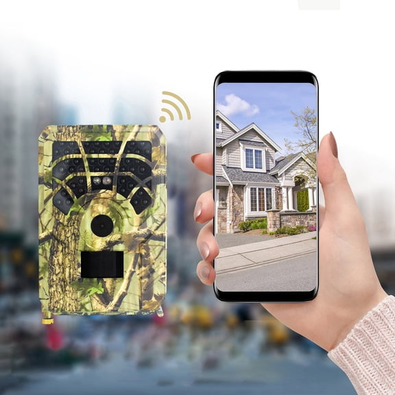120 Wide Angle Trail Camera with 12MP HD Image 1080P Video Infrared Night Vision, Wildlife Scouting Camera with 0.8S Time-Lapse, Outdoor Monitoring Cameras for Orchard Farm Security with IP54