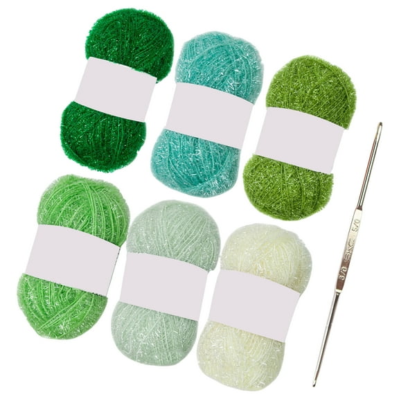 120 Yards Crocheting Yarn Sparkling Knitting Yarn for Crocheting Dishcloths Polyester Yarn 1.76oz 120 Yards Each Skein