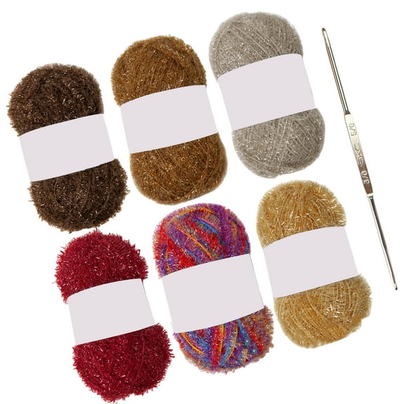 120 Yards Sparkling Crocheting Yarn for Crocheting Dishcloth Polyester Yarn Each 1.76oz/50g Knitting Yarn Polyester Yarn