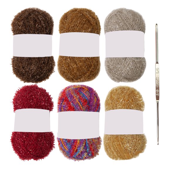 120 Yards Sparkling Crocheting Yarn for Crocheting Dishcloth Polyester Yarn Each 1.76oz/50g Knitting Yarn Polyester Yarn