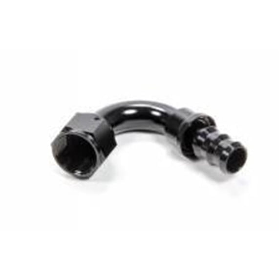 120 deg 12 AN Hose to 12 AN Female Aluminum Hose End Fitting, Black Anodize