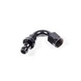 thumbnail image 1 of 120 deg 6 AN Hose to 6 AN Female Aluminum Hose End Fitting, Black Anodize, 1 of 1