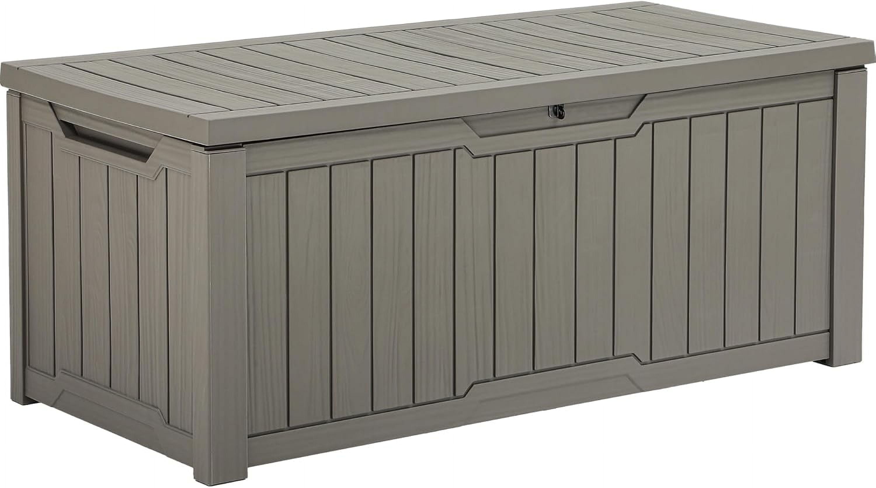 120 Gallon Resin Deck Box, Weather Resistant Outdoor Storage Box for ...