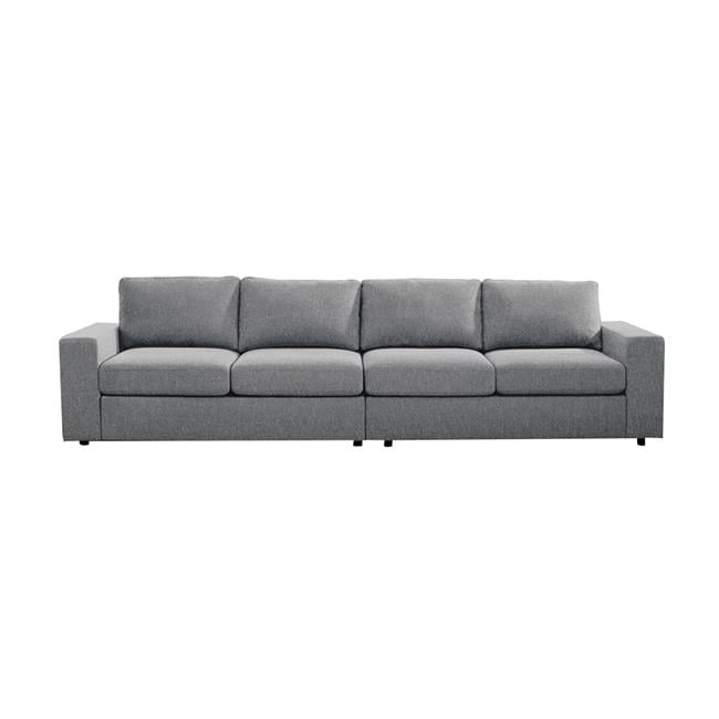 120 in. Brody 4 Seater Sofa with Padded Cushions, Light Gray