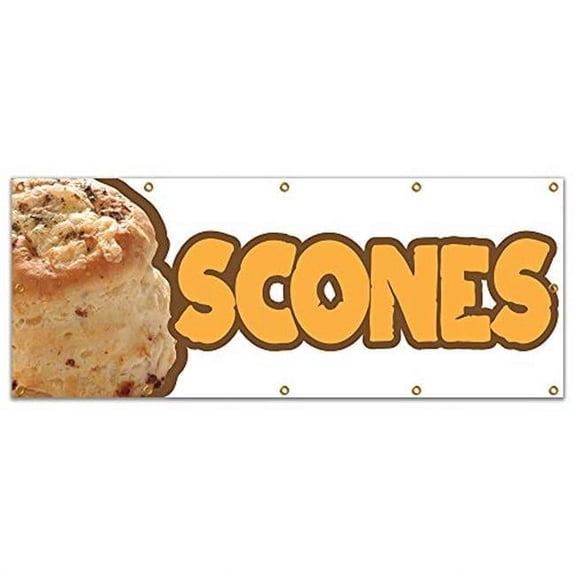 120 in. Concession Stand Food Truck Single Sided Banner - Scones