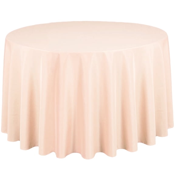 LTC Linens 120 in. Round Polyester Tablecloth - Peach for Wedding Party