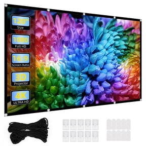 120 inch Projector Screen 16:9 Foldable Anti-Crease Portable Projector Movies Screens for Home Theater Outdoor Indoor Support Double Sided Projection