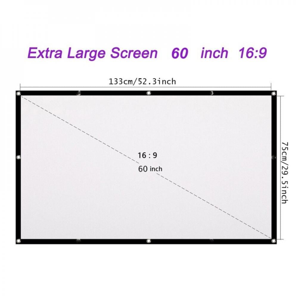 120 inch Projector Screen 4K, Portable Foldable Projector Screen 169