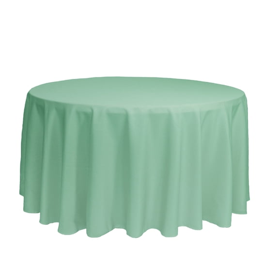 120 inch Round Polyester Tablecloth Mint Green
