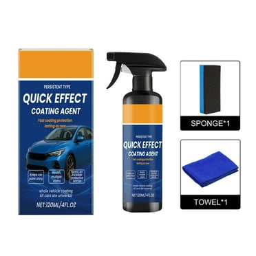 120 ml Advanced Car Quick-acting Coating Agent Spray, Car Coating Spray Quick Effect Coating Agent,Oil Film Emulsion Glass Cleaner with Towel
